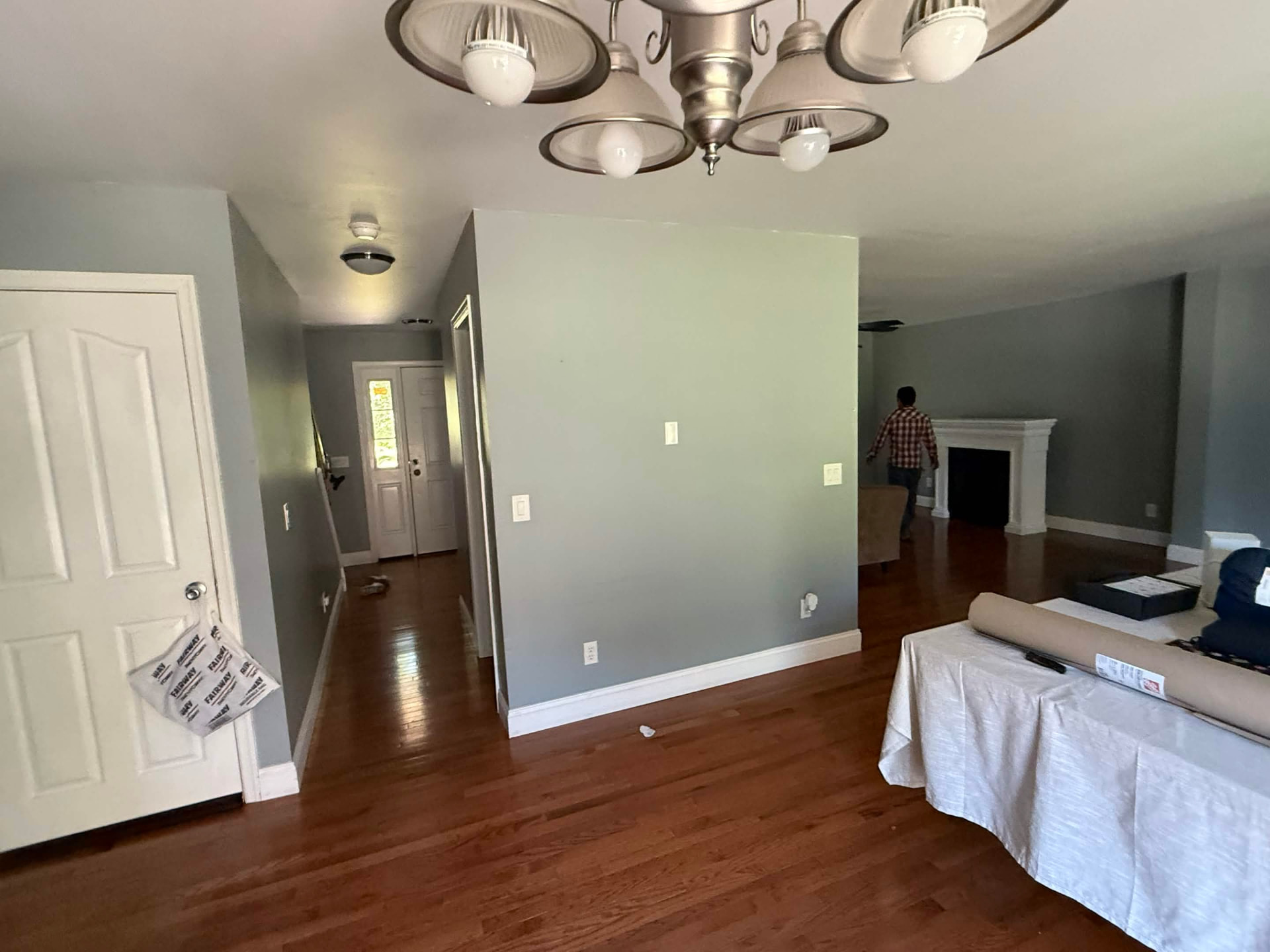Freshly painted interior walls and trim
